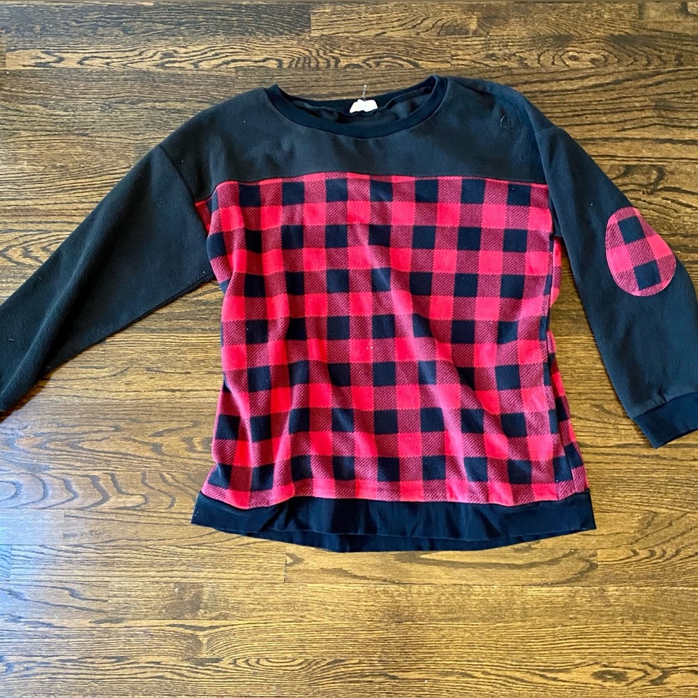 Buffalo Plaid Fleece Sweatshirt
